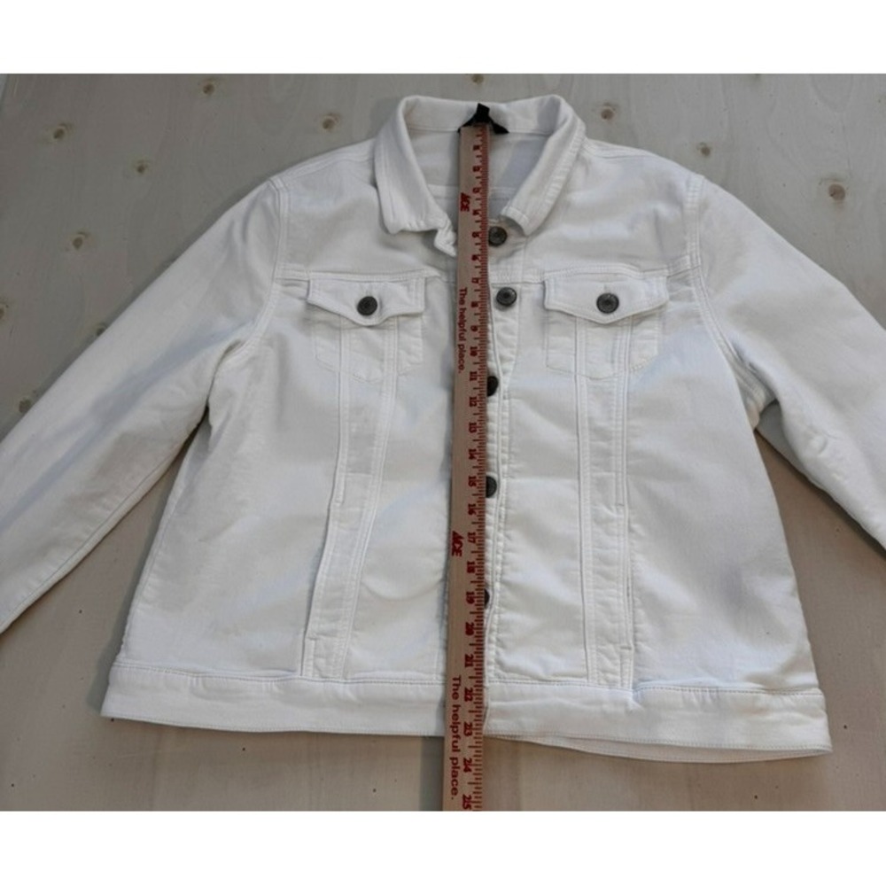 Buffalo David Bitton Womens XL Stretch Knit Terry "Denim" Jacket White Cotton - Picture 6 of 11